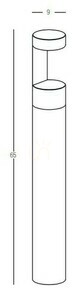 Zambelis 9W Graphite Outdoor LED Light Pole, 65 cm small 2