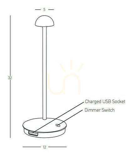 Check Outdoor Portable Table Light LED 2W Black ZAMBELIS