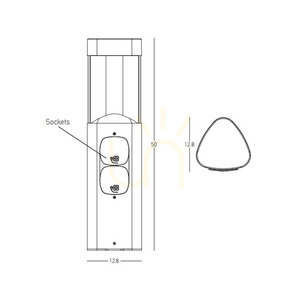 Zambelis E354 graphite LED bollard light 50 cm, 7 W 3000 K, 2 sockets small 5