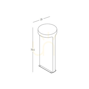 Zambelis E384 natural concrete LED bollard light 2×8 W 3000 K 70.4 cm IP65 small 4