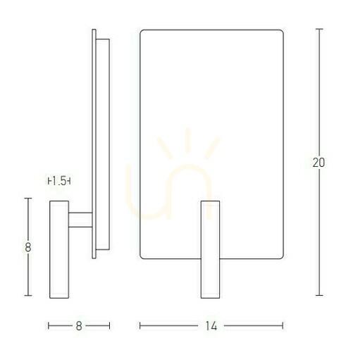 Check LED Wall Light Zambelis Black Matt 3W+5W 3000K Transparent Shade