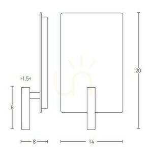 LED Wall Light Zambelis Black Matt 3W+5W 3000K Transparent Shade small 2