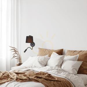 Zambelis Wall Lamp with Reading Light Black Matt E27 0 Zambelis Wall Lamp with Reading Light Black Matt E27 small 0