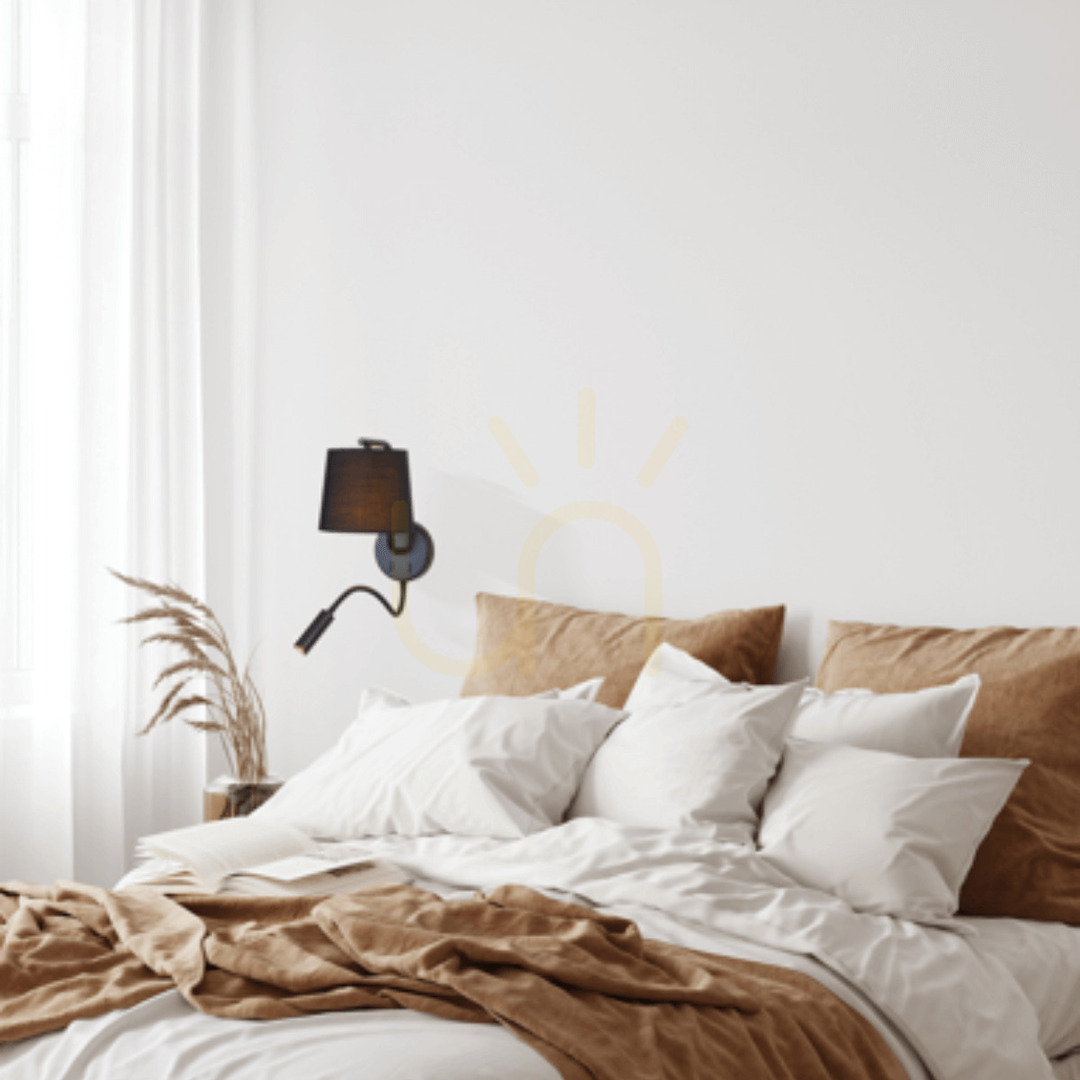 Zambelis Wall Lamp with Reading Light Black Matt E27