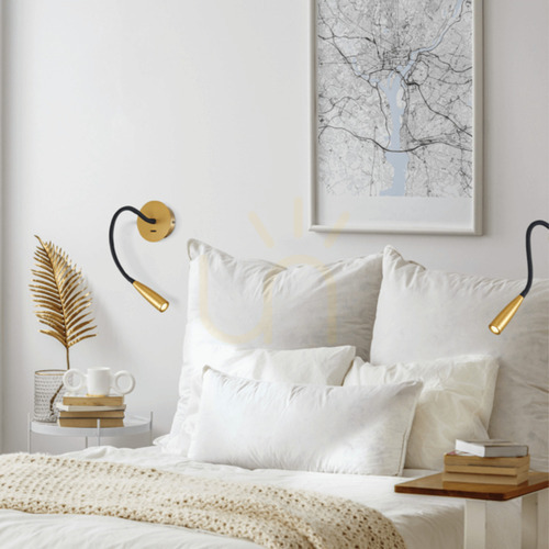 Check Zambelis LED Reading Light 3W Brushed Brass 26 cm