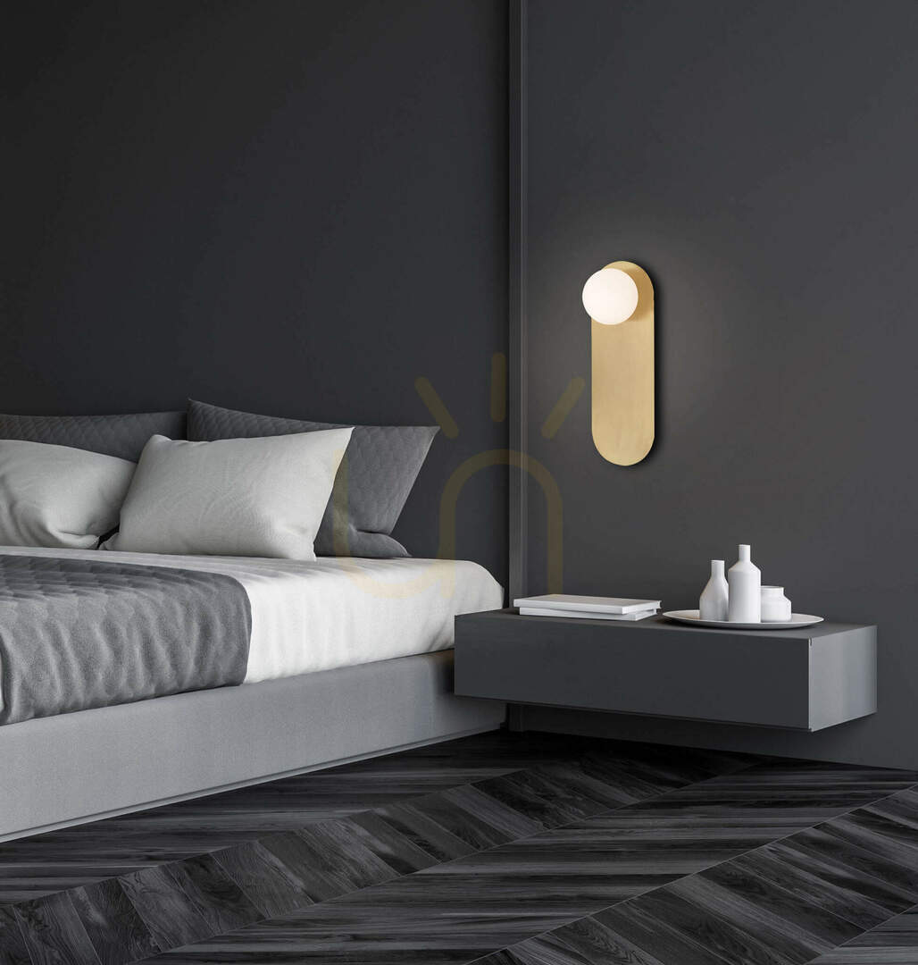 Zambelis Gold Matt G9 Indoor Wall Lamp Metal Opal Glass 30 cm