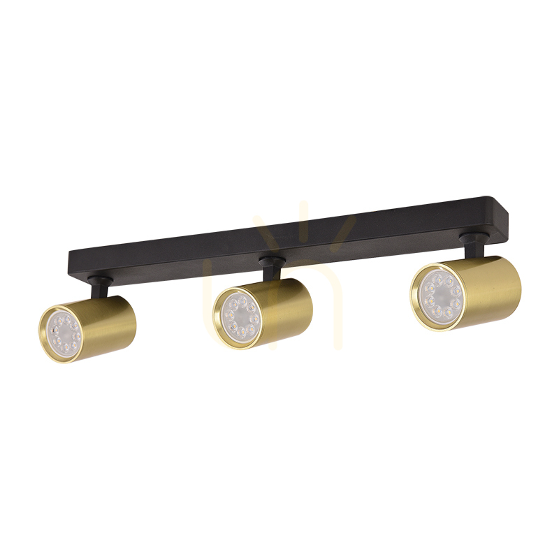 Display Ceiling Movable Spot 3xgu10 Black Matt - Brushed Brass ZAMBELIS Ceiling Movable Spot 3xgu10 Black Matt - Brushed Brass ZAMBELIS