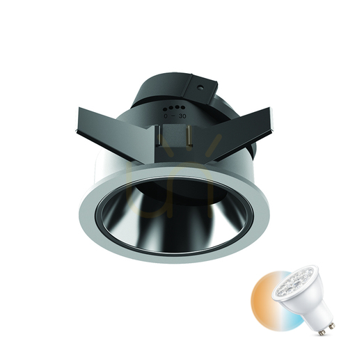 Check Downlight Spot 1xgu10 Sandy White - Black Chrome ZAMBELIS