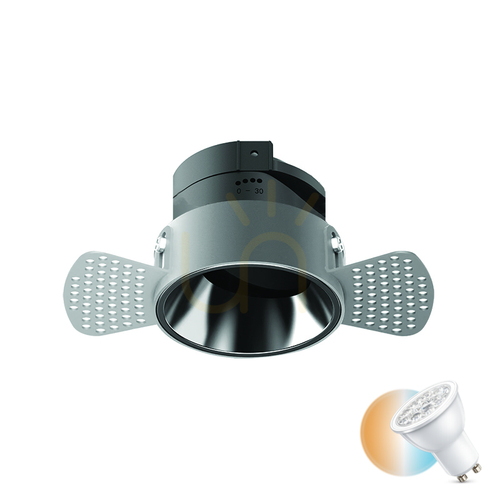 Check Trimless Spot 1xgu10 Sandy White - Black Chrome ZAMBELIS