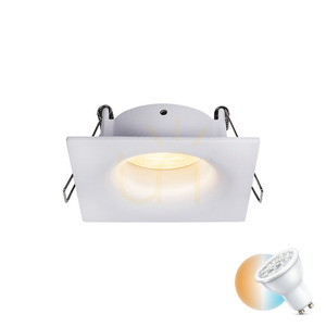 Zambelis S165 square recessed spotlight, GU10, IP65, sandy white small 0