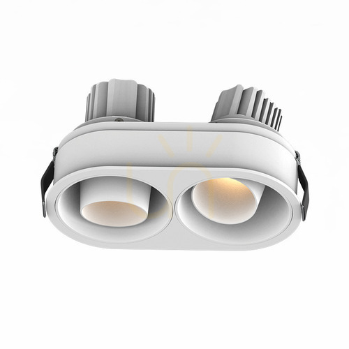 Check Recessed Spot LED Light 2x10w 3000k White Ip44 ZAMBELIS