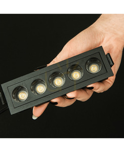Zambelis S192 – black recessed LED spotlight, 12 W, 3000 K small 2