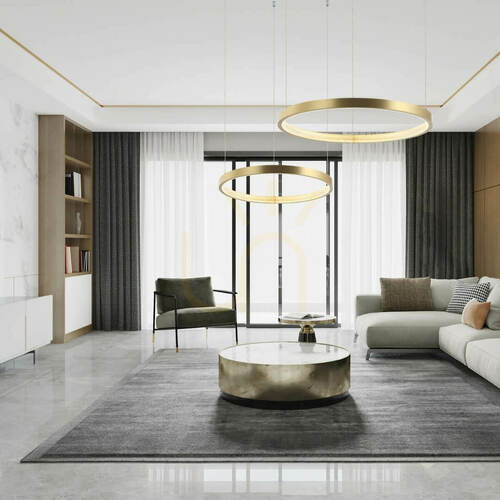Check Zambelis LED Pendant Light 50W 3000K Dimmable Brushed Gold 80 cm