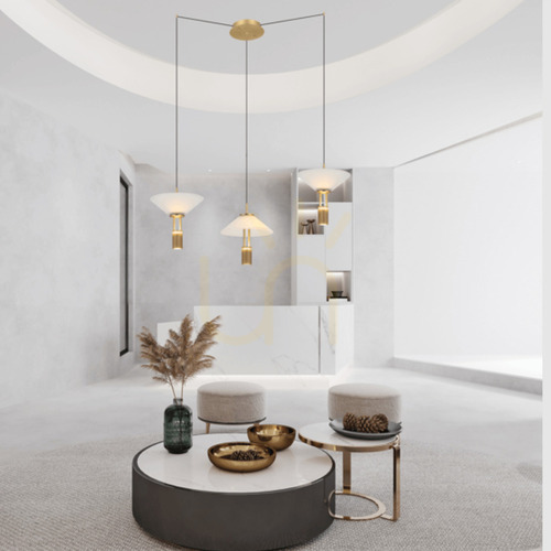 Check Zambelis Pendant LED Light 28W 3000K Gold Matt Aluminum Dimmable