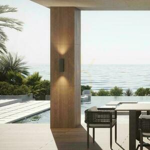 Outdoor Wall Light Zambelis Graphite 2x GU10 IP54 Aluminium Glass small 0