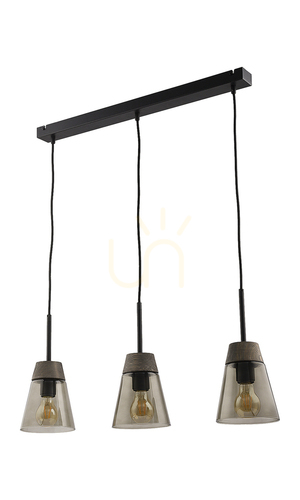 Check DOMINO Pendant Lamp Black 3XE27/15W