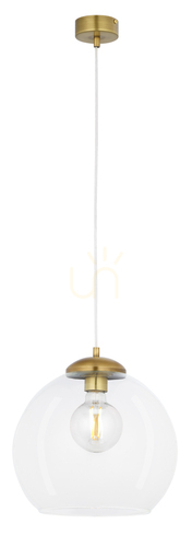 Check ASTI 1784 pendant lamp patinated brass clear glass globe 29 cm 1xE27 max 15W JUPITER