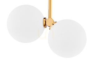 Jupiter LUNA 1919 gold wall light with two glass globes 2x G9 small 1
