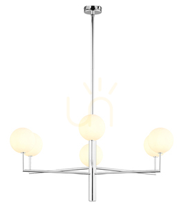 Jupiter FEME 1935 nickel chandelier, 6×G9, 104 cm small 1