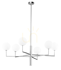 Jupiter FEME 1935 nickel chandelier, 6×G9, 104 cm small 2
