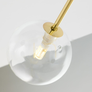 Jupiter MOKA 1967 chandelier, gold and black, clear glass, 3xG9 3xGU10 small 6