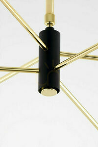 Jupiter MOKA 1967 chandelier, gold and black, clear glass, 3xG9 3xGU10 small 8