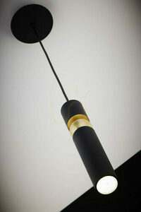 JUPITER ALAS 2003 pendant light, black and gold, 1×GU10 small 2