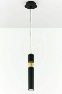 JUPITER ALAS 2003 pendant light, black and gold, 1×GU10 small 3