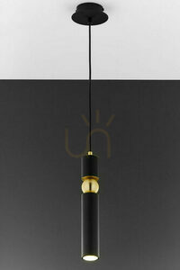 JUPITER ALAS 2003 pendant light, black and gold, 1×GU10 small 5