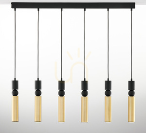 ALAS 2008 Pendant Lamp Gold/Black 6xGU10 90 cm Jupiter small 0