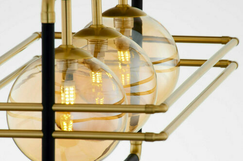 Check Jupiter FIORI 2027 Pendant Light, Gold and Black, 3 × G9, 68 cm