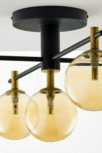 Jupiter 2032 FIGARO Ceiling Light, 5 × G9, Amber Glass, Black and Gold, 82 cm small 10