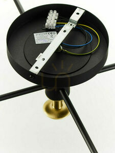 Jupiter 2032 FIGARO Ceiling Light, 5 × G9, Amber Glass, Black and Gold, 82 cm small 14