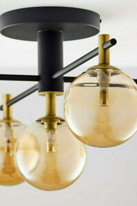 Jupiter 2032 FIGARO Ceiling Light, 5 × G9, Amber Glass, Black and Gold, 82 cm small 4