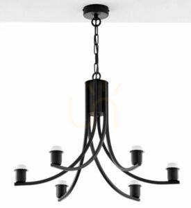 ARTHUR Chandelier Black 6xE27/15W small 12