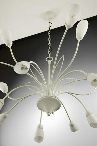 Check Jupiter GLORIOSA 2062 chandelier, sand grey and white, 15 × G9