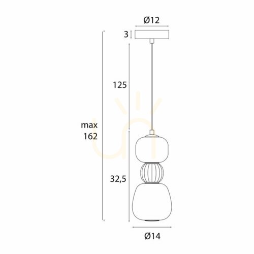 Check Pendant Light Max Light Modern P0627 Black Opal 14 cm 13W 3000K
