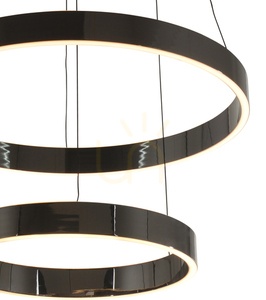 Aviano MARLING 6072-305 pendant, two rings Ø 60 and 40 cm, LED 72 W 8200 lm 3000K, black chrome small 1
