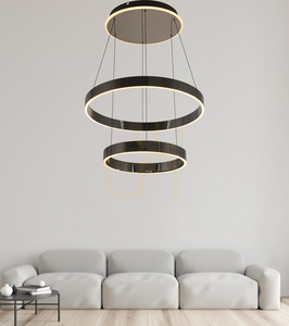Aviano MARLING 6072-305 pendant, two rings Ø 60 and 40 cm, LED 72 W 8200 lm 3000K, black chrome small 2
