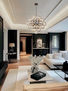 Aviano PORTOFINO 5079-4405 chandelier, 44 x G9, 44 smoked glass globes, 3000 K, dimmable, black chrome, ø65.5 cm small 0