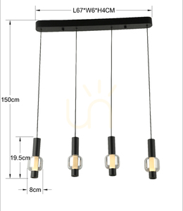 RONDA straight four pendant lamp 7224-0410 Aviano small 3