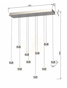 QUIBERON pendant ten lamp 7039-1003 Aviano small 5