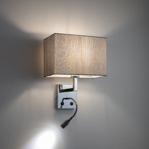 Check Nowodvorski HOTEL MOOD LED 11793 wall light with reading light, grey and chrome, E27