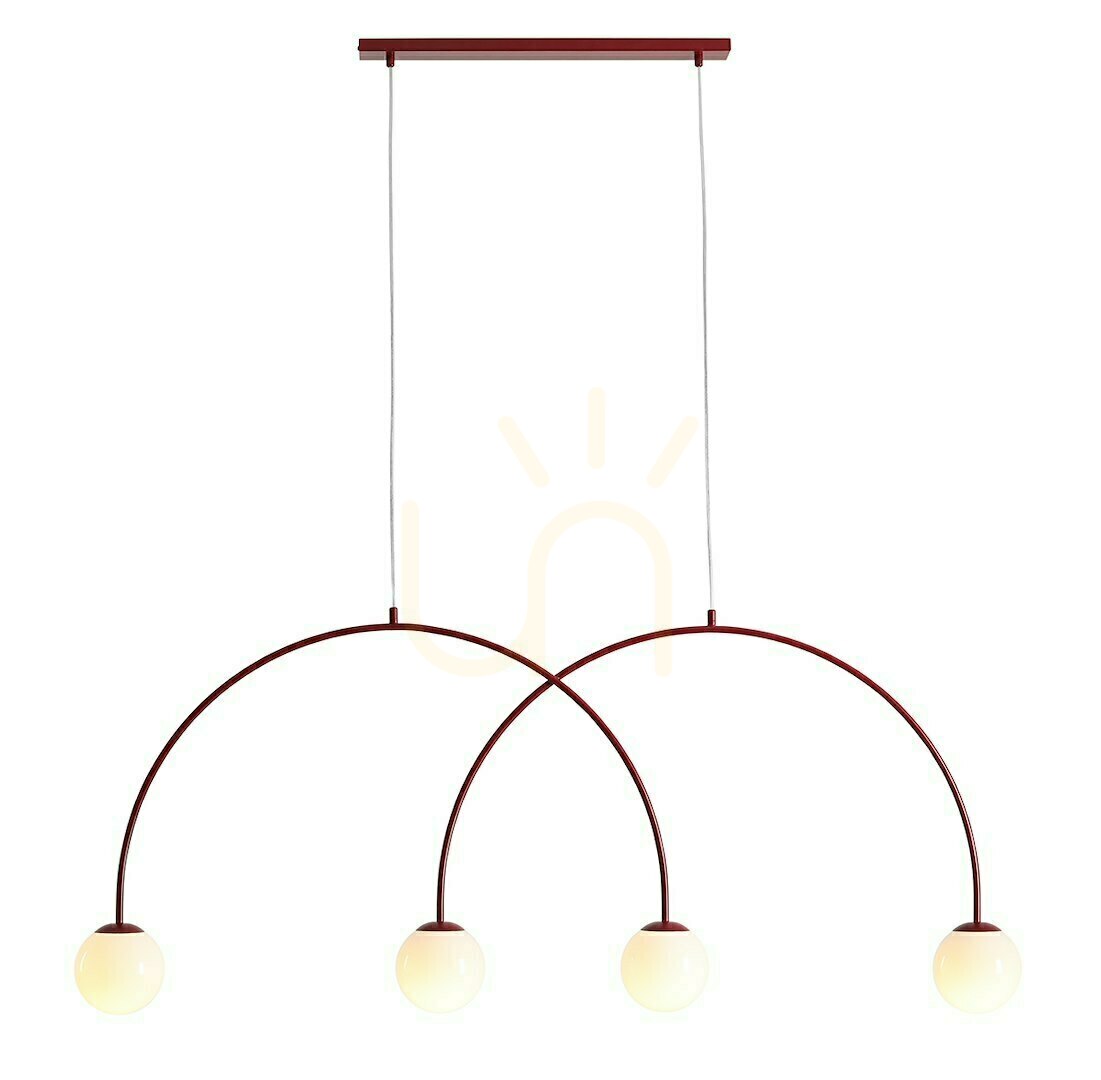 Pendant Light Aldex Una 4 Red Glass Metal E14 1116L15_L