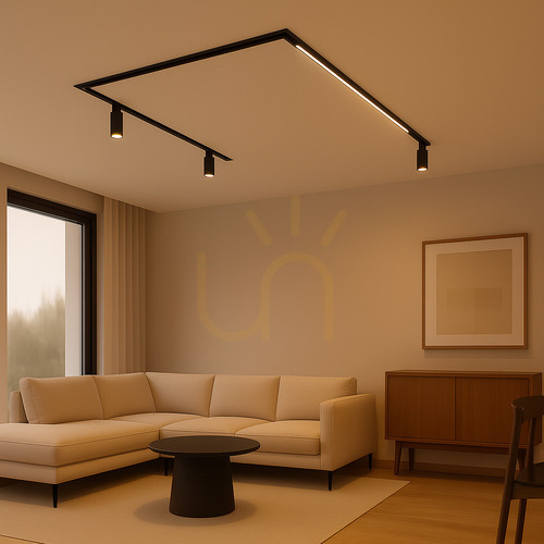 Check Set U LUNA-MAG magnetic flush-mounted lighting black
