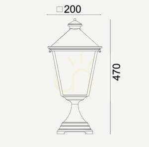 IP54 garden lantern LONDON 484BL E27 Black - premium NORLYS. small 1