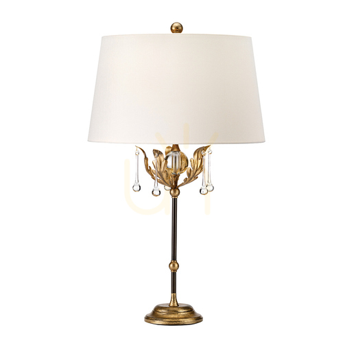 Check Amarilli table lamp - 1 light source - Bronze / Gold patina Elstead