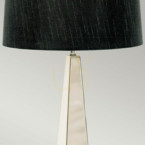 Check Ascent Table Lamp - 1 Light - Polished Nickel, Black Shade Elstead