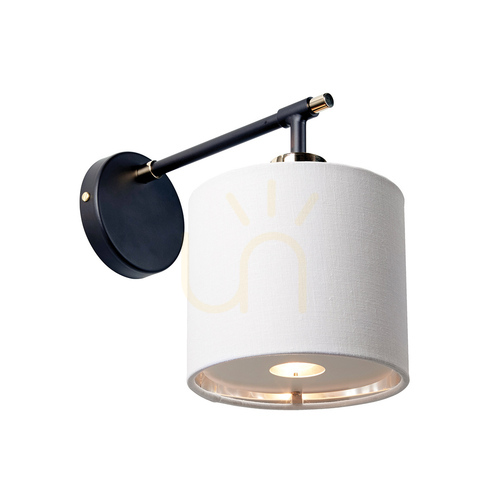 Check Balance wall lamp - 1 light source - Black / Polished Nickel Elstead