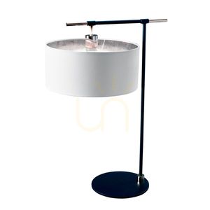 Elstead Balance E27 table lamp, black and polished nickel, white shade BALANCE-TL-BKPN small 0